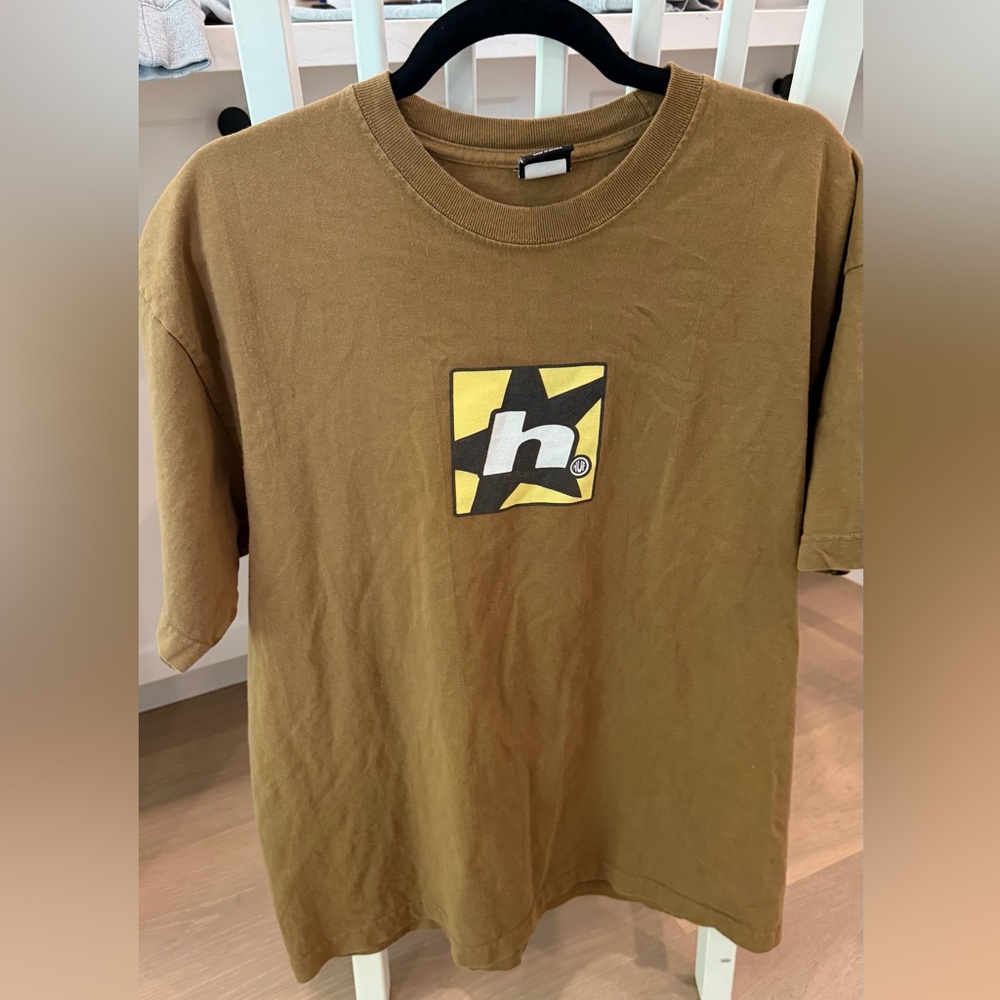 HUF Olive Brown Short Sleeve Tee with Star 'h' Patch
